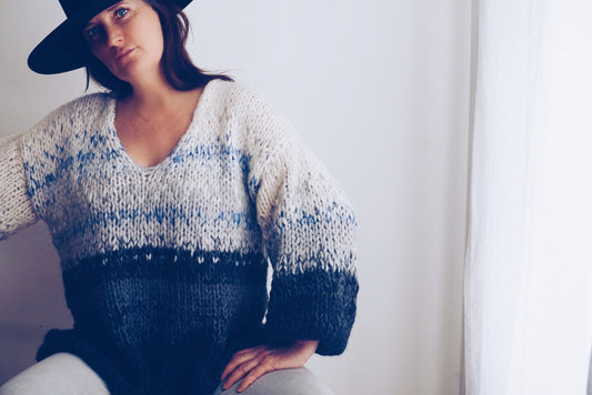 The Deep V Neck in Stormy